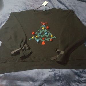 NWT Black Holiday Christmas Tree Sweater 3x